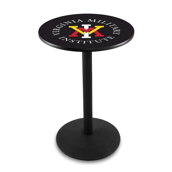 42" Blk Wrinkle Virginia Military Institute Pub Table